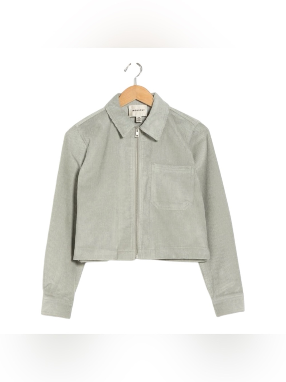 Seafoam Corduroy Utility Zip Y2K inspired minimalist Jacket